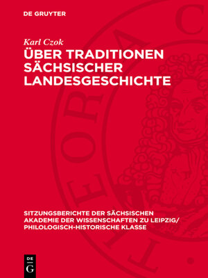 cover image of Über Traditionen sächsischer Landesgeschichte